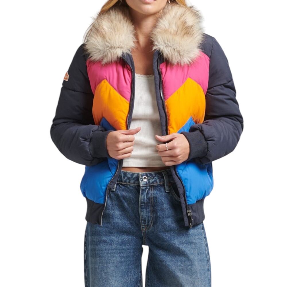 Superdry Retro Panel Short Puffer Coat Size 14UK (10US)